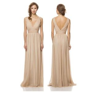 NWOT Bari Jay 1452 Gown Nude Chiffon Maxi Dress 4